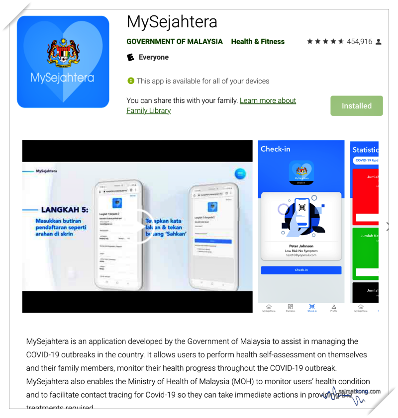 The easiest and fastest way is via the MySejahtera app on your smartphone.