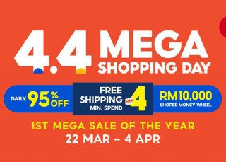 Shopee 4.4 Mega Shopping Day Promotion & Vouchers