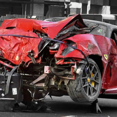 Ferrari 599 GTO Crashes into Taxi and Motorcycle, Claiming Three Lives @ Bugis, Singapore